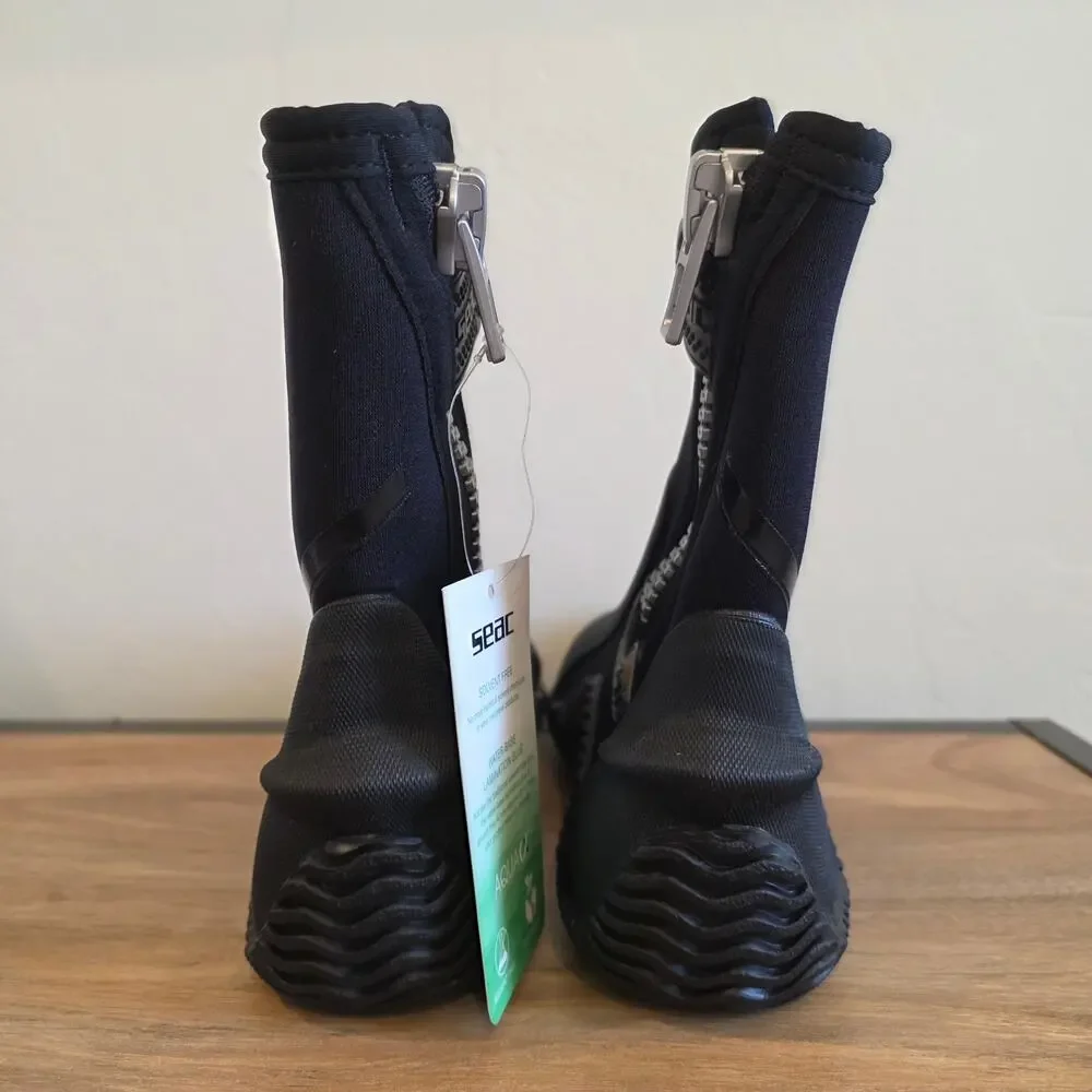 SEAC 5mm Neoprene Dive Boots US 7.5 EU 40-41 Black Scuba Water Shoes NWT